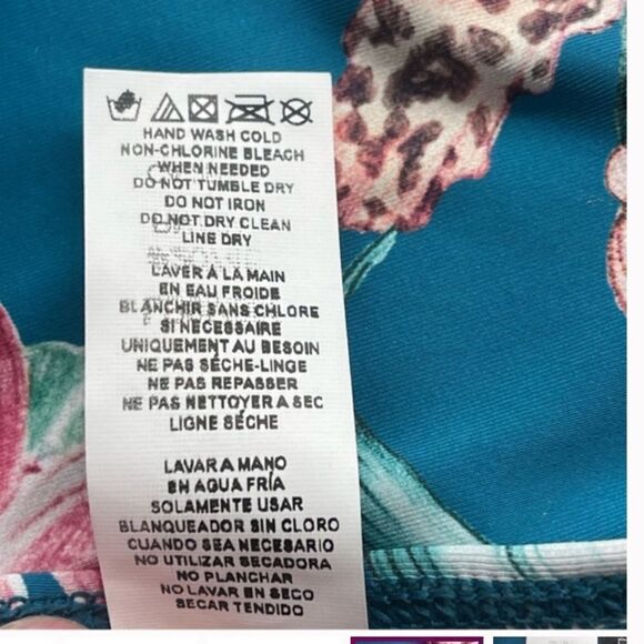 NWT LA Blanca Teal Floral Hipster Bikini Bottoms Multiple Sizes - Picture 8 of 9
